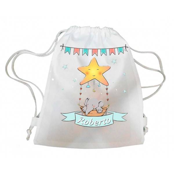 Mochila elefante tipo saco de tela Personalizada